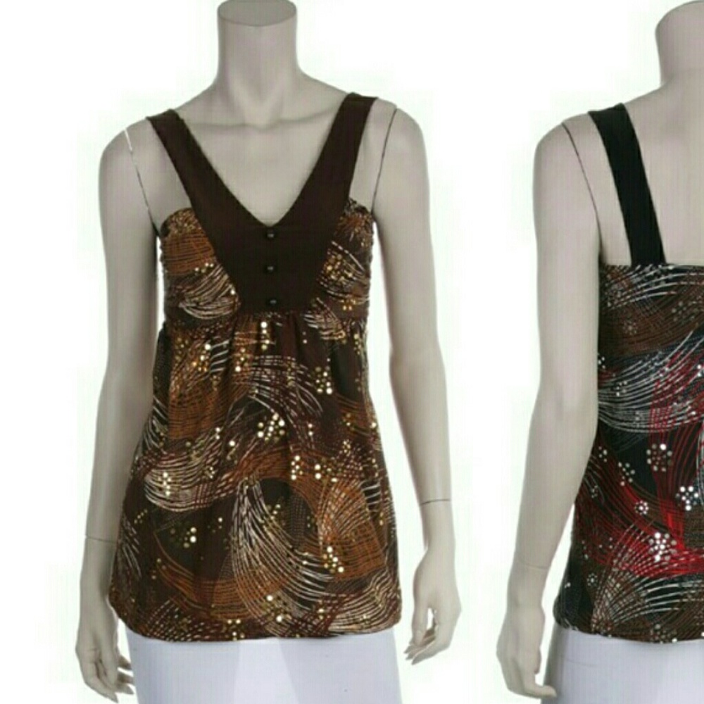 V-neck Top Blouse Club Wear NWOT Embellished Woman's